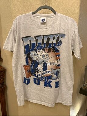 Vintage College Concepts Duke University 1993 Gray Blue Graphic Tee Size Large